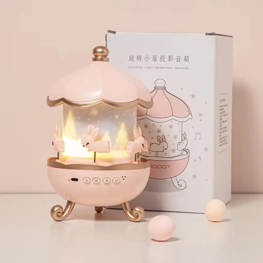 Children's Rabbit Galaxy Night Light - Starry Sky Projector, 360° Rotation, LED, USB, 6 Films, 5 Colors - Image 3