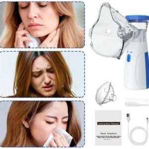 Mini Portable Mesh Nebulizer – Silent Ultrasonic Inhaler for Kids & Adults | Rechargeable, Compact & Travel-Friendly Nebulizer Machine for Breathing Relief