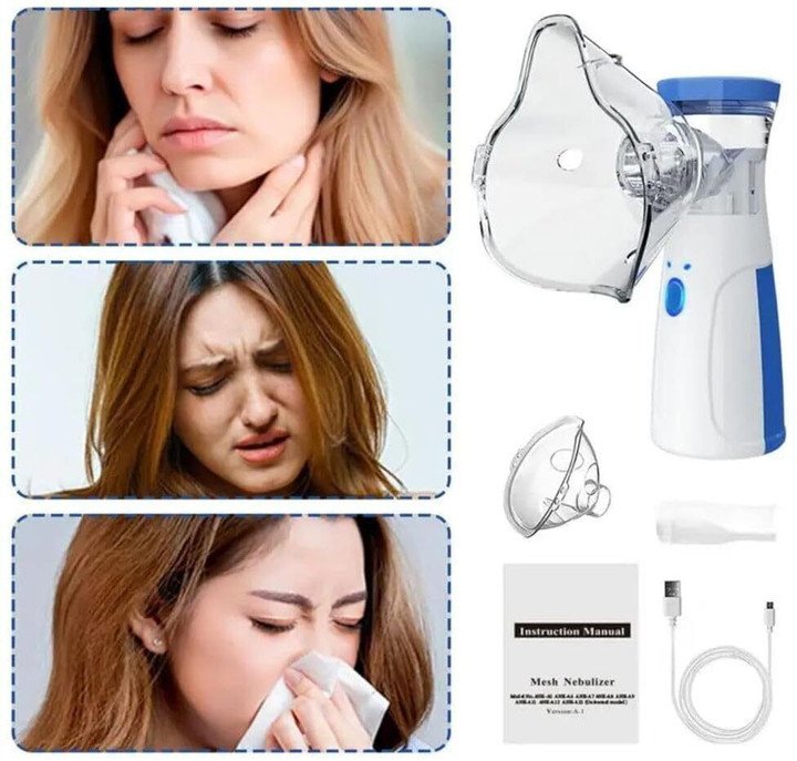 Mini Portable Mesh Nebulizer β Silent Ultrasonic Inhaler for Kids & Adults | Rechargeable, Compact & Travel-Friendly Nebulizer Machine for Breathing Relief - Image 6