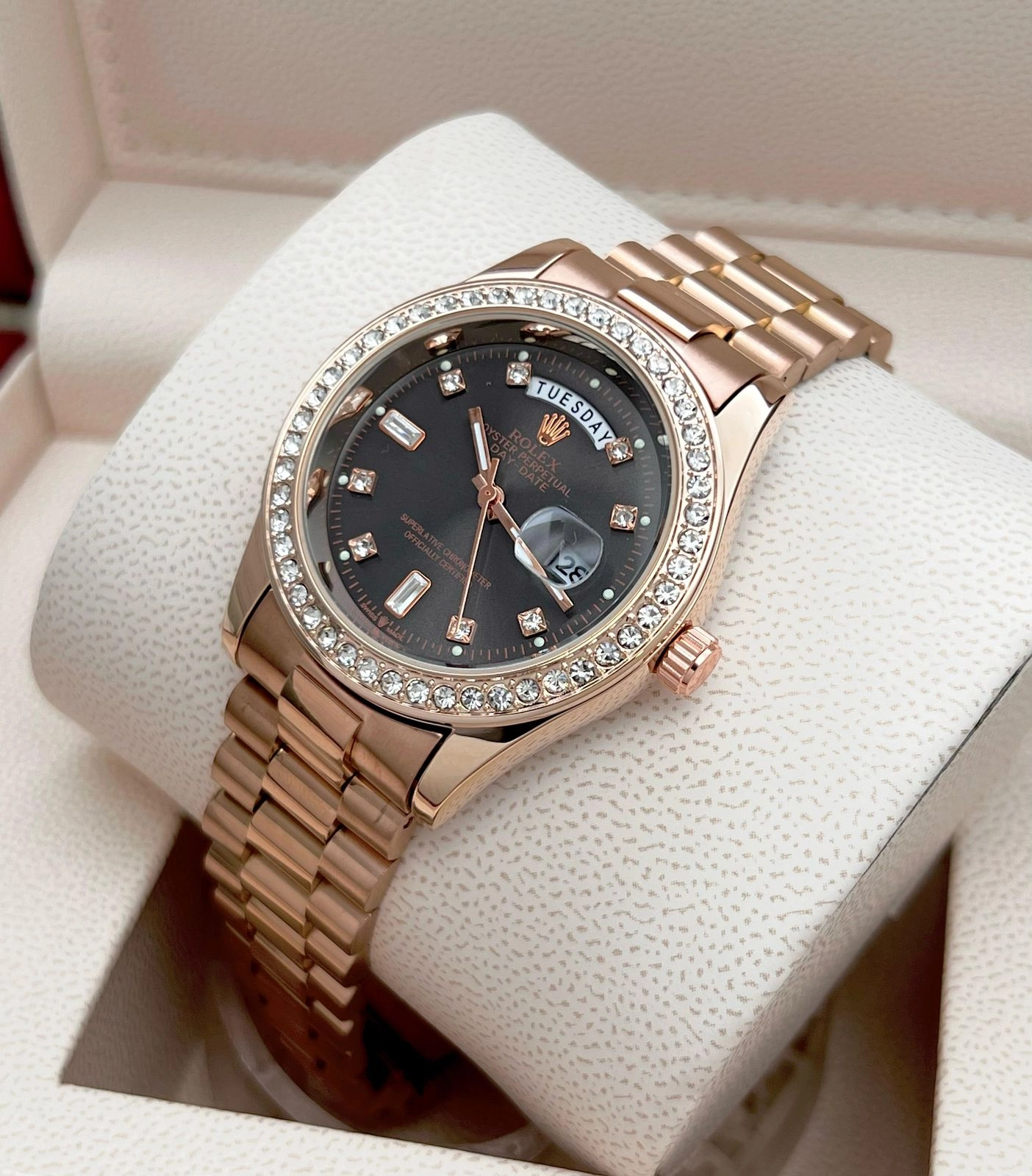 Rolex Oyster Perpetual Day-Date Diamond Watch - Image 3