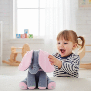 Peek A Boo Elephant Toy – Interactive Musical Plush Elephant with Moving Ears & Singing Voice | Soft Cuddly Toy for Babies, Toddlers & Kids