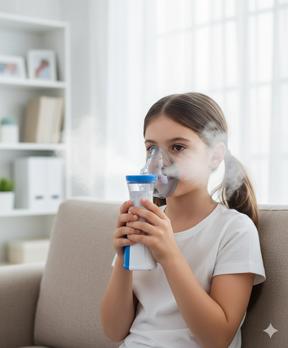 Mini Portable Mesh Nebulizer β Silent Ultrasonic Inhaler for Kids & Adults | Rechargeable, Compact & Travel-Friendly Nebulizer Machine for Breathing Relief