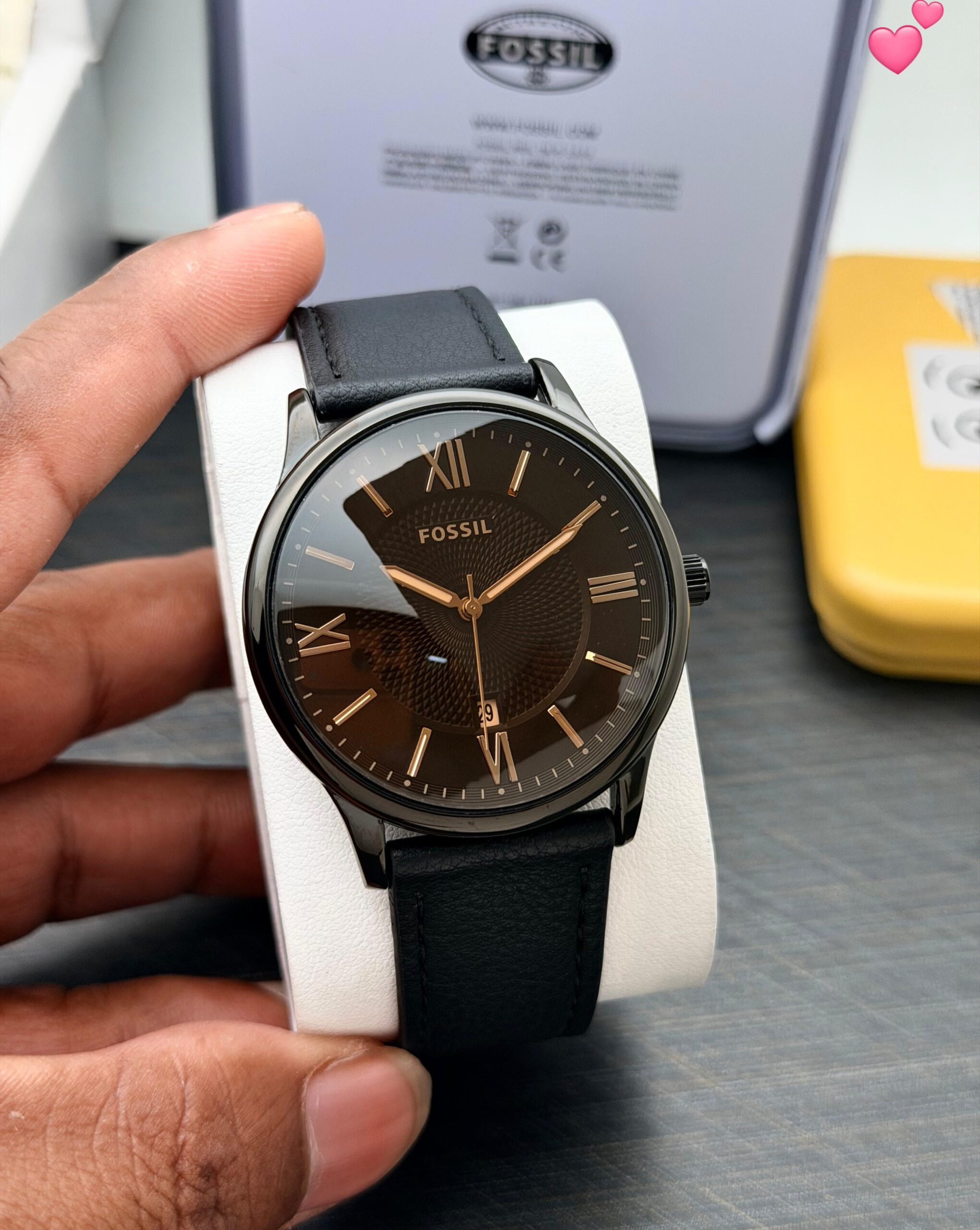 Fossil Men’s Leather Strap Watch - Image 2