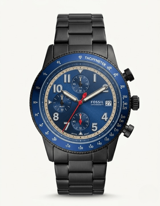 Fossil Sport Tourer Chronograph Watch – Black Edition