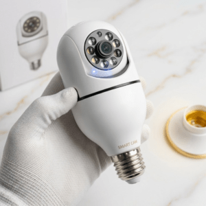 Bulb WiFi Camera, Smart Security Pan Tilt Remote Two Way Playback 1080P