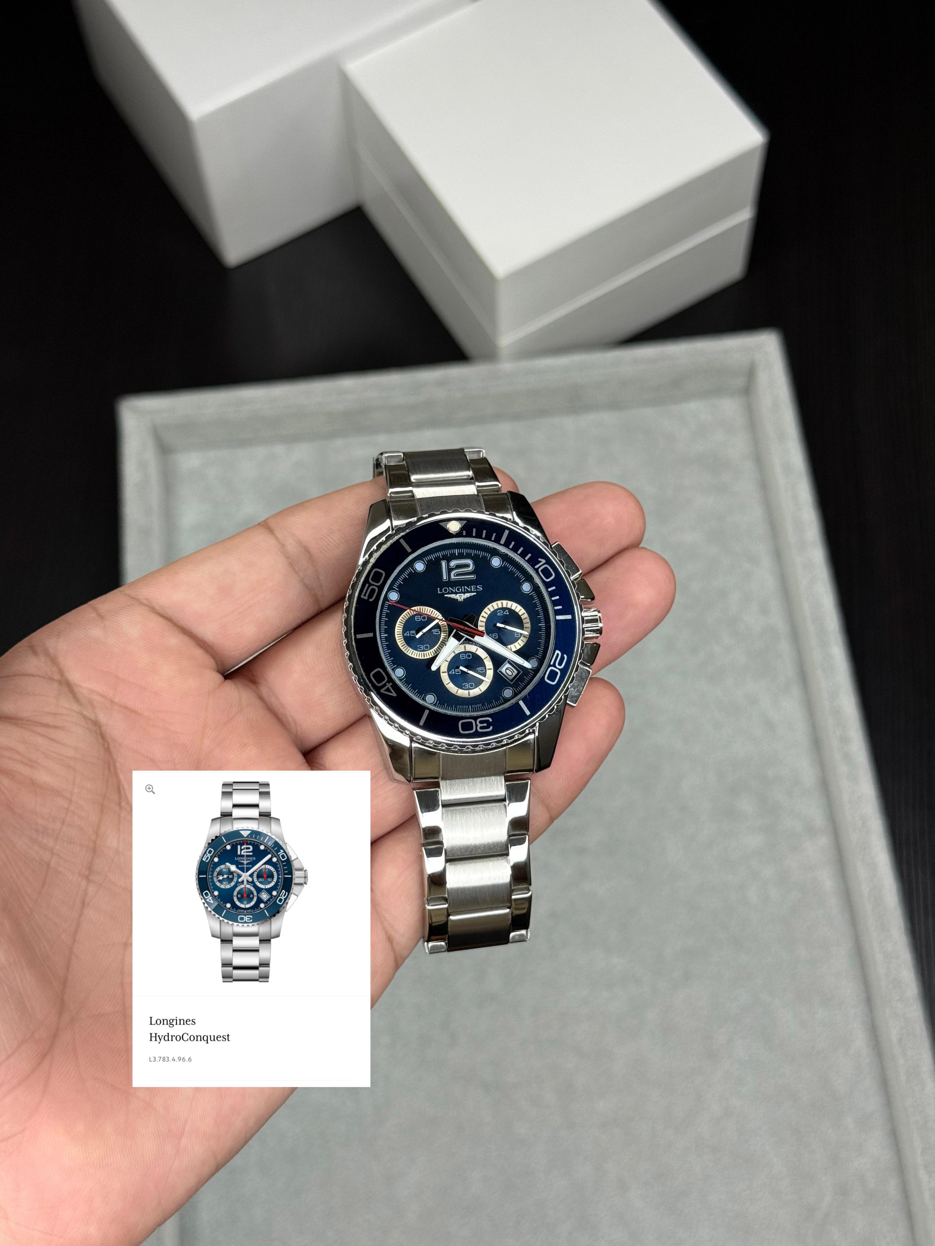 Longines HydroConquest Chronograph Watch – Blue Dial Edition - Image 3