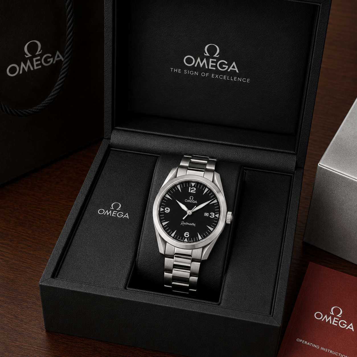 Omega Railmaster Premium Stainless Steel Watch for Men – Classic Luxury Edition