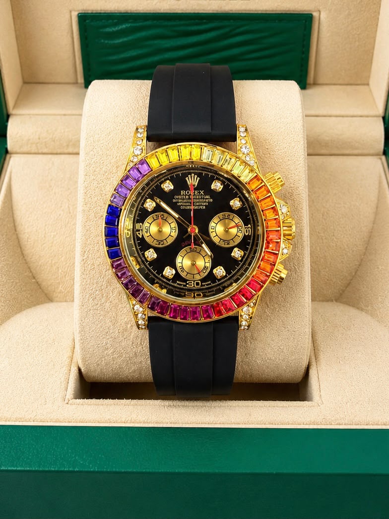Rolex Daytona Diamond Edition Chronograph Watch for Men - Image 3