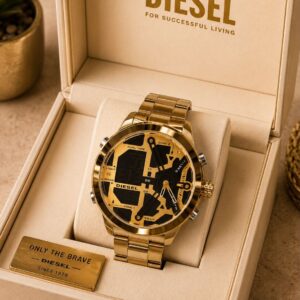 Diesel Dual Time Crazy Edition Watch for Men – Bold Oversized Luxury Collection
