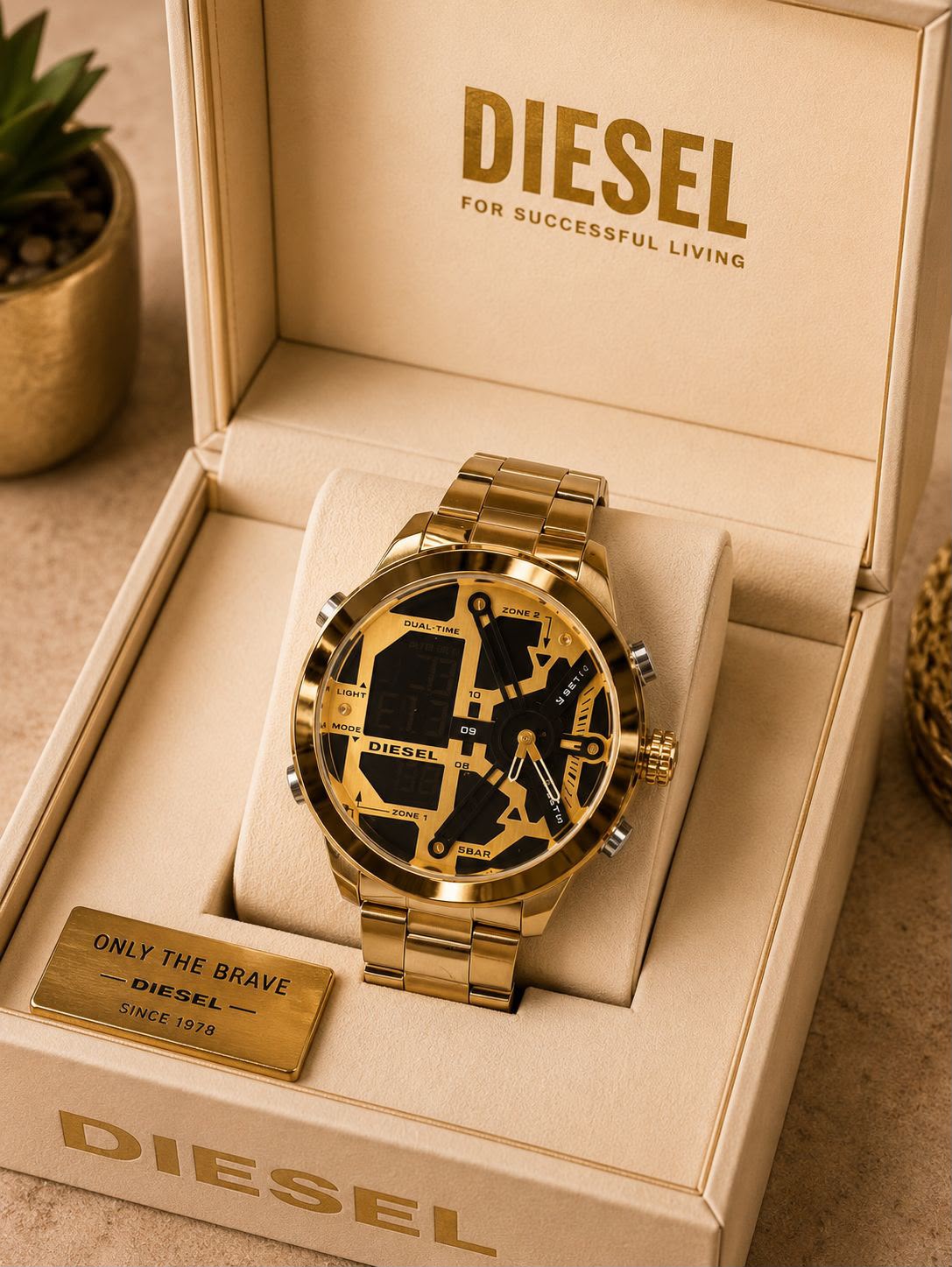 Diesel Dual Time Crazy Edition Watch for Men β Bold Oversized Luxury Collection - Image 2