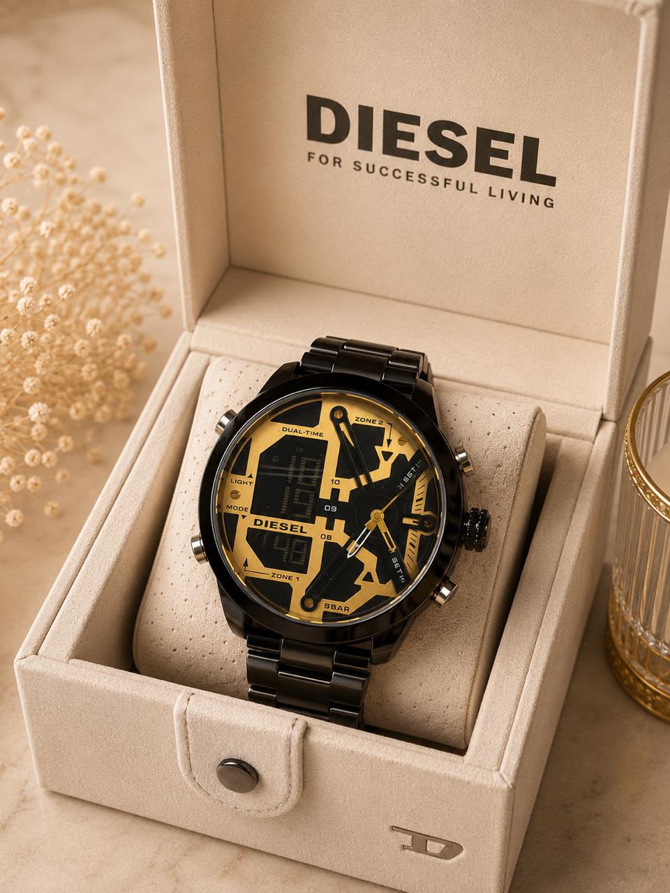 Diesel Dual Time Crazy Edition Watch for Men β Bold Oversized Luxury Collection - Image 4
