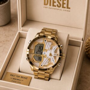Diesel Dual Time Crazy Edition Watch for Men – Bold Oversized Luxury Collection