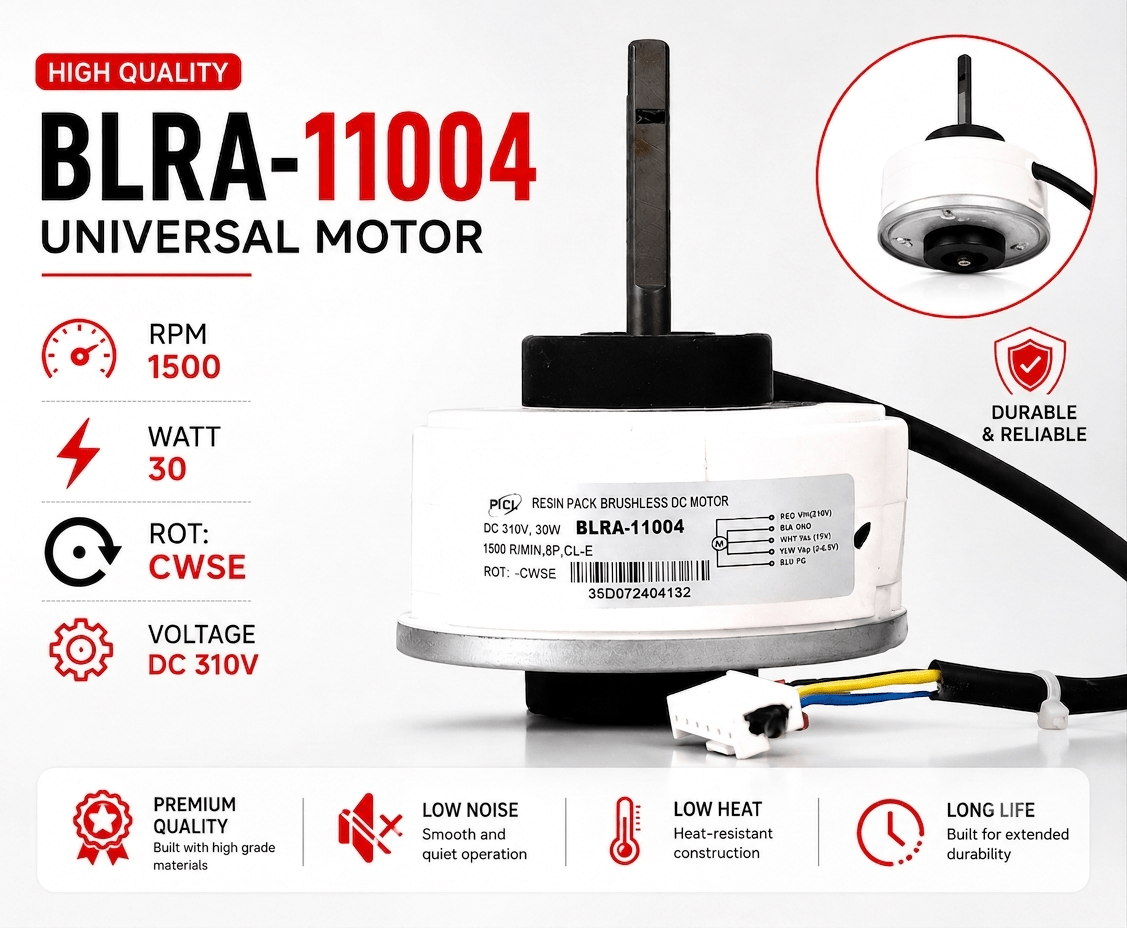 BLRA-11004 Universal Motor – 30W, 1500 RPM, Clockwise Rotation (CWSE) - Image 3