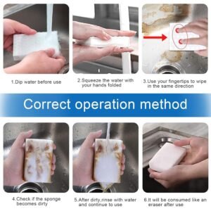 Magic Cleaning Eraser Sponge – 4 Pcs | Multi-Purpose Dirt, Stain & Mark Remover