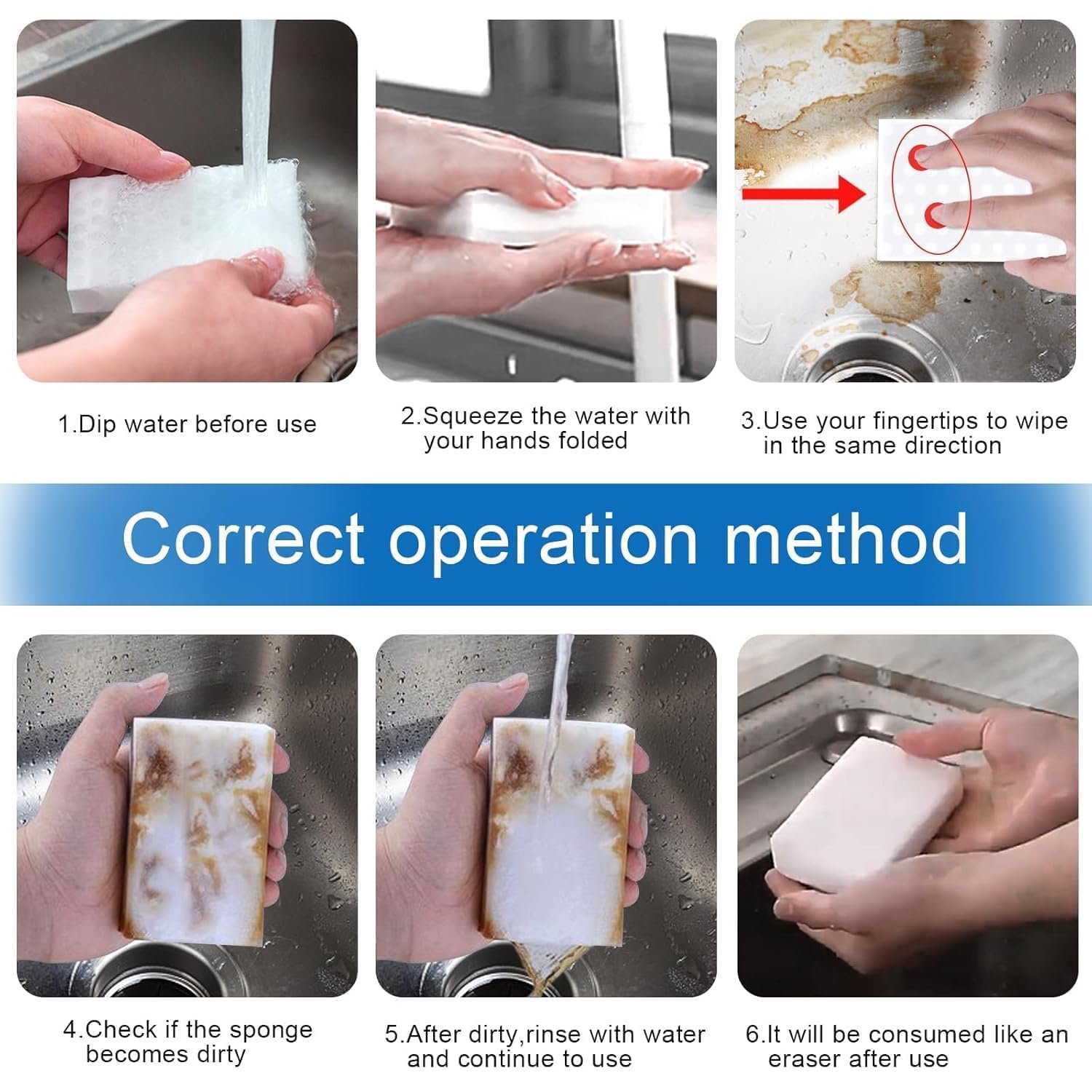 Magic Cleaning Eraser Sponge β 4 Pcs | Multi-Purpose Dirt, Stain & Mark Remover - Image 4