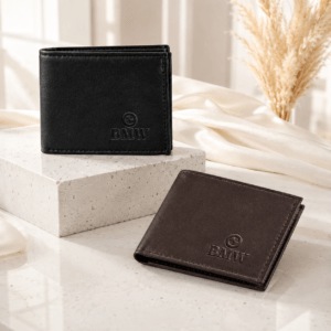 BMW Premium Men’s Leather Wallet Combo – 2 Pcs | Buy 1 Get 1 Free | 5 Card Slots & Zipper Coin Pocket