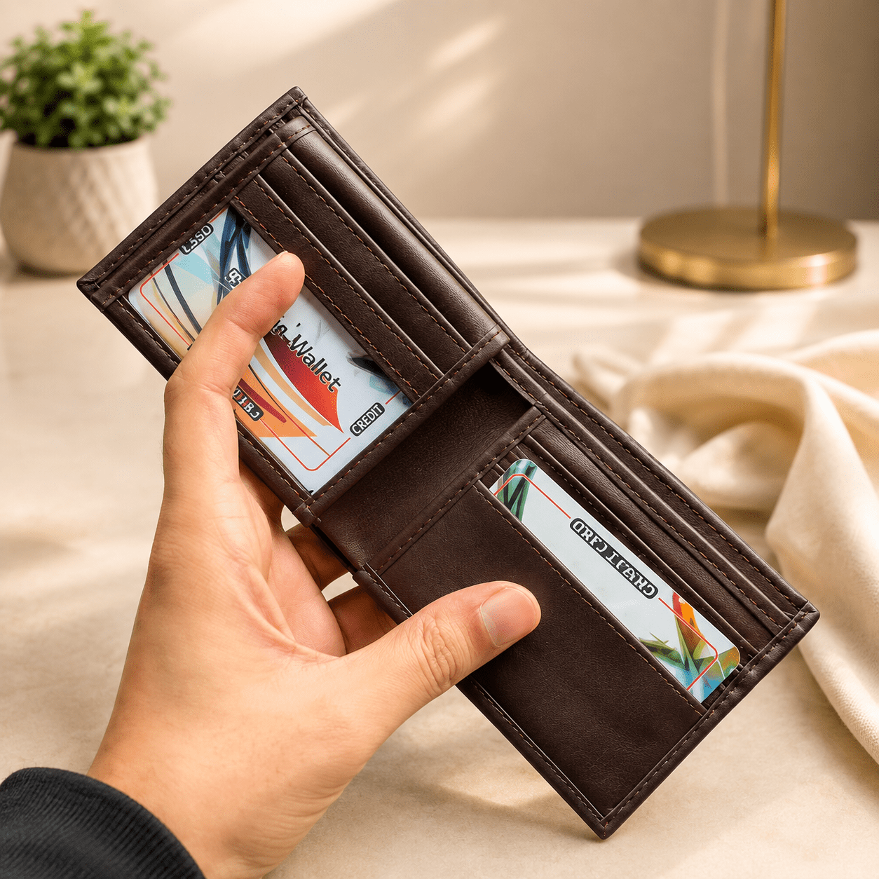 BMW Premium Men’s Leather Wallet Combo – 2 Pcs | Buy 1 Get 1 Free | 5 Card Slots & Zipper Coin Pocket - Image 6