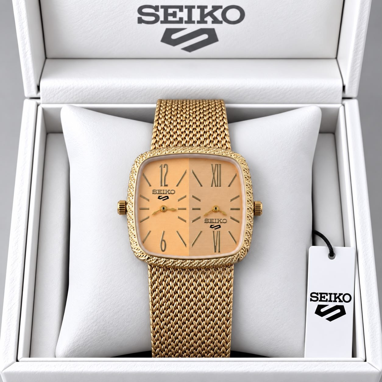 Seiko Dual Dial Square Quartz Watch - Image 10