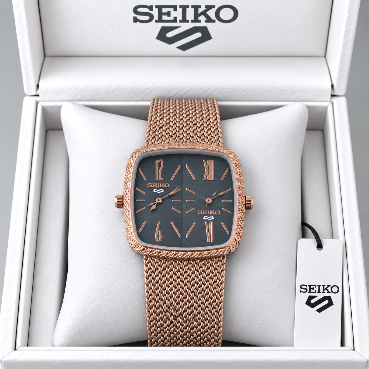 Seiko Dual Dial Square Quartz Watch - Image 8