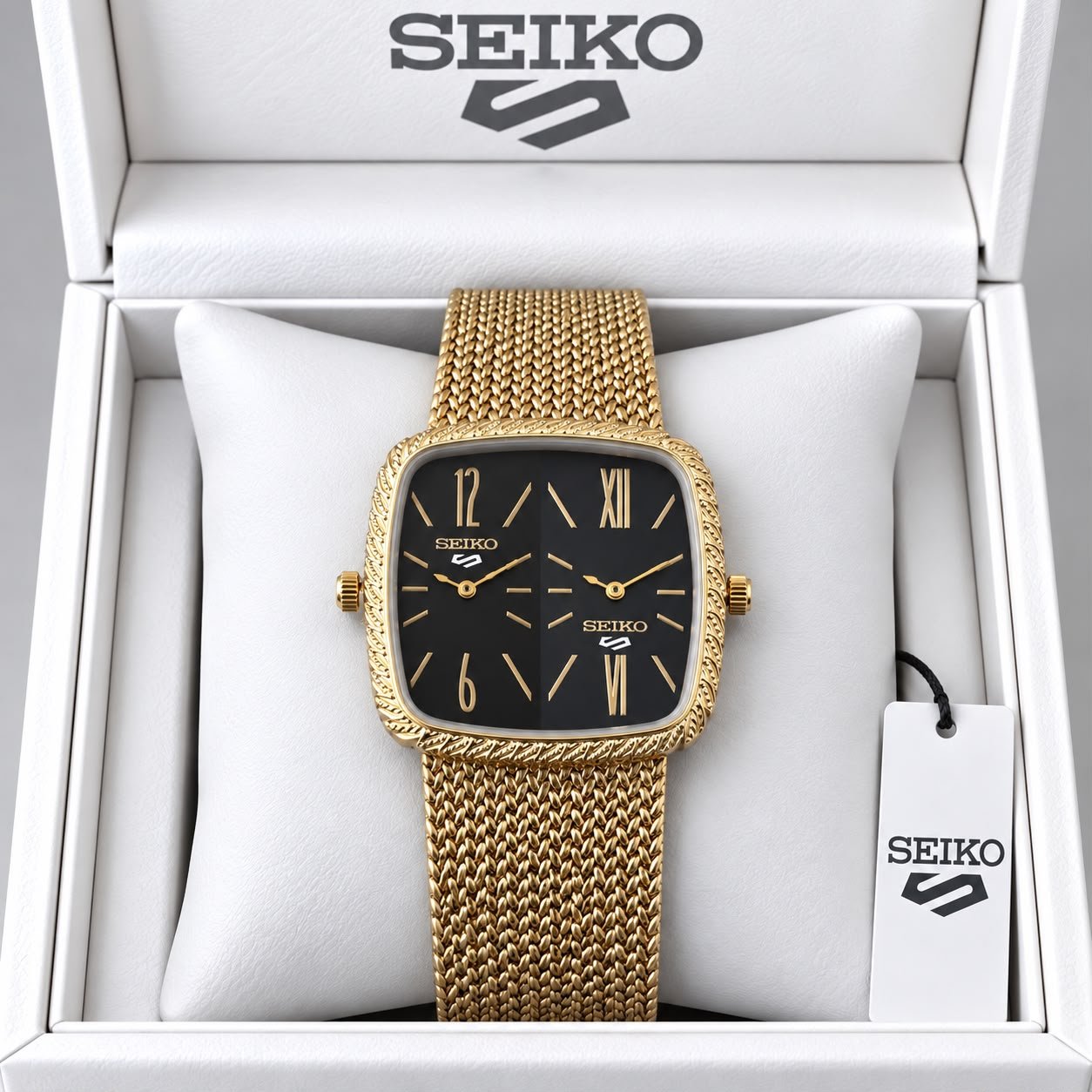 Seiko Dual Dial Square Quartz Watch - Image 9