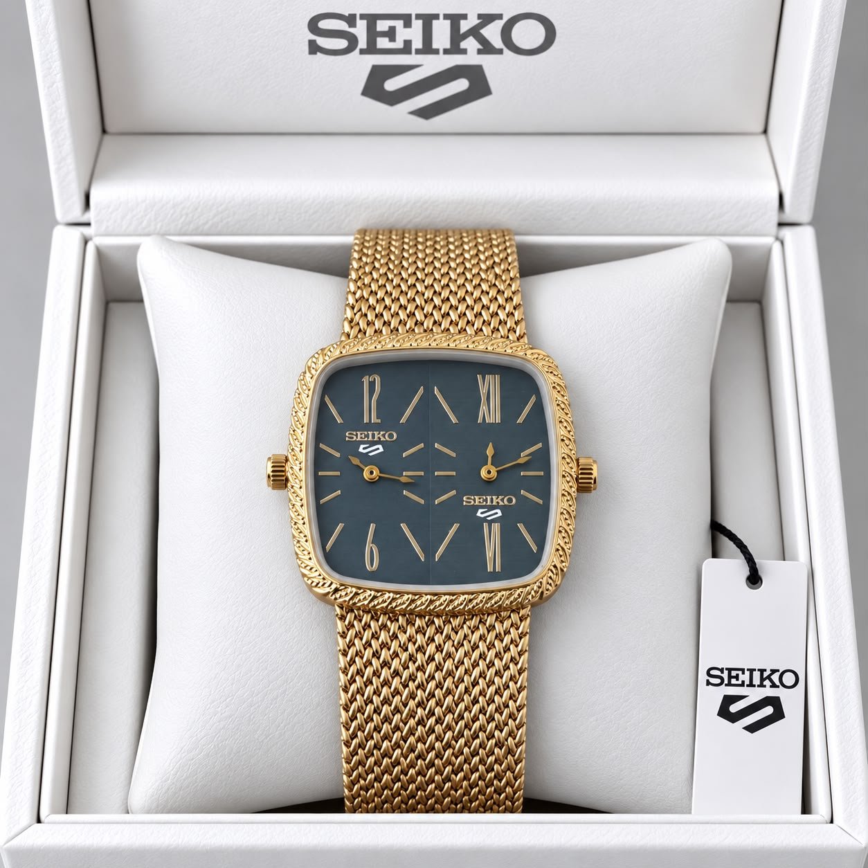 Seiko Dual Dial Square Quartz Watch - Image 5