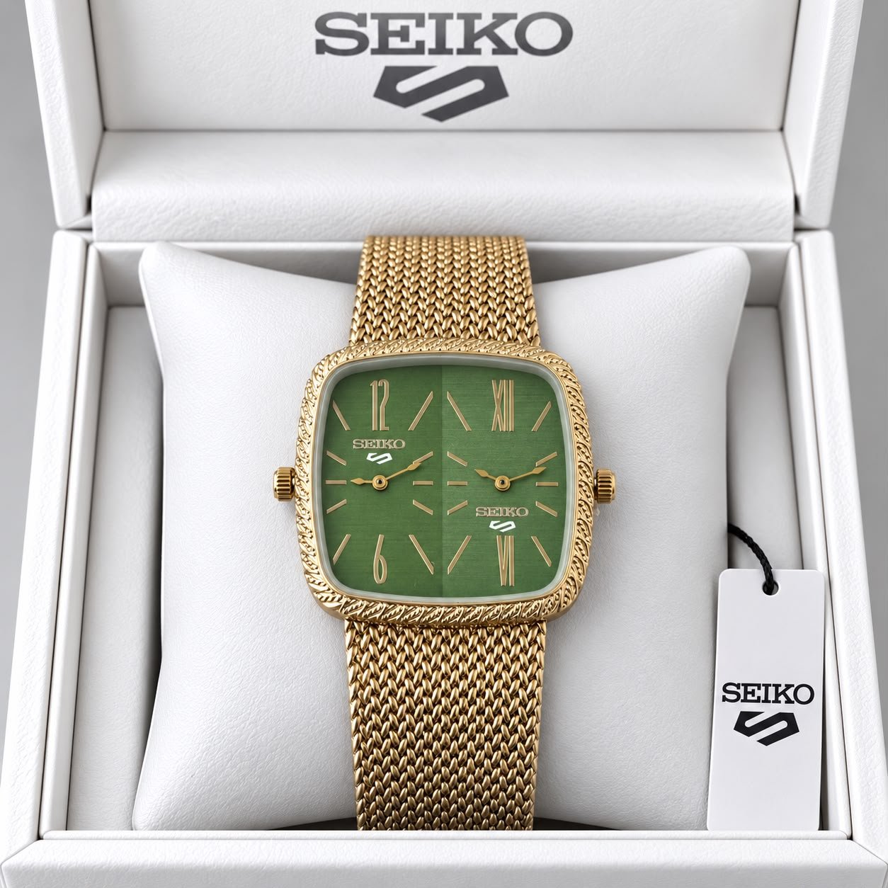 Seiko Dual Dial Square Quartz Watch - Image 4