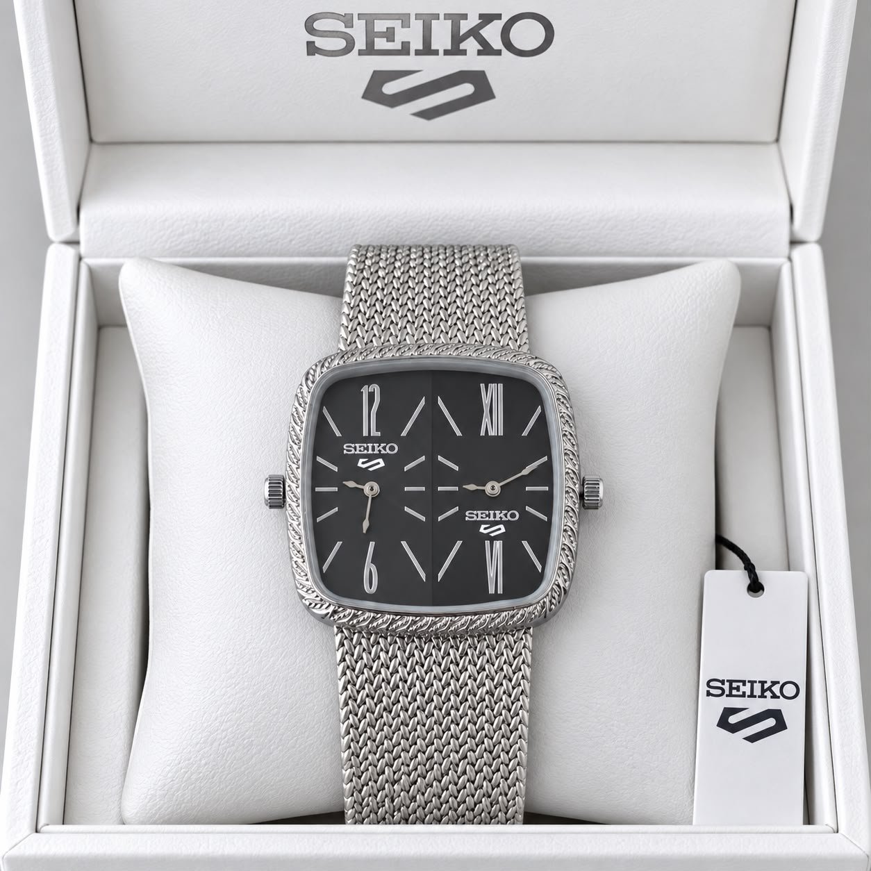 Seiko Dual Dial Square Quartz Watch - Image 3