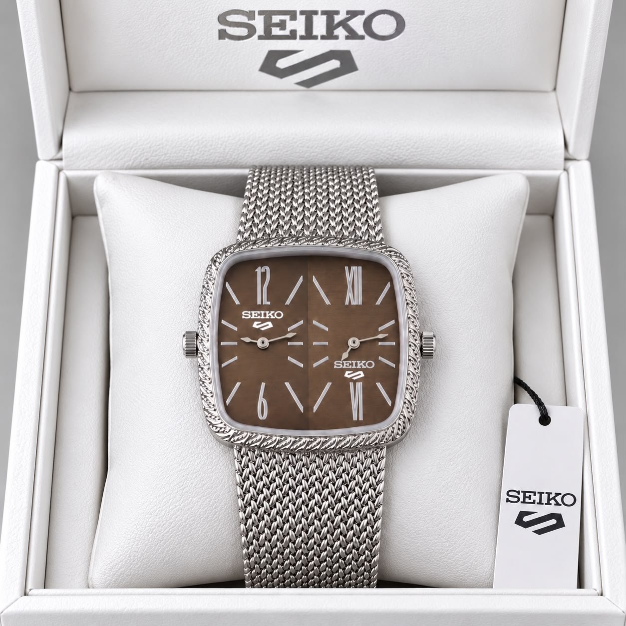 Seiko Dual Dial Square Quartz Watch - Image 2