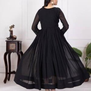 Designer Faux Georgette Gown – Zari & Sequins Embroidery